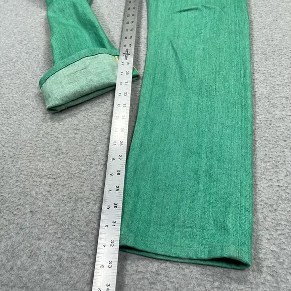 GUSTIN Selvedge Jeans Mens 31x32 Green Seafoam Stretch California Raw Japan 396 - Picture 8 of 15